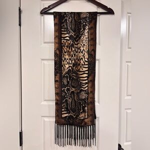 Silk and velvet scarf